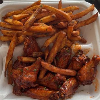 The Greedy Bunch - Honey Hot wings and fries - African Near Me - Atlanta, Georgia