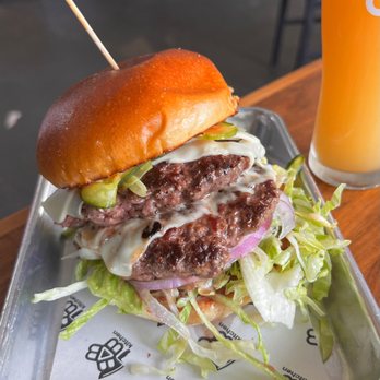 Bissell Brothers - BBK Burger with an extra patty - Breweries Near Me - Portland, Maine Bissell Brothers - BBK Burger with an extra patty - Breweries Near Me - Portland, Maine