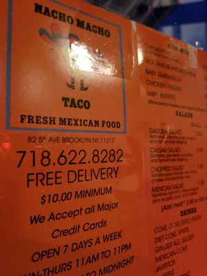 Menu photo 7 Nacho Macho Taco Brooklyn, NY