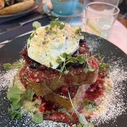 French toast with berry compote and vanilla marscapone French toast with berry compote and vanilla marscapone