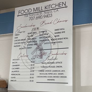 The Food Mill Kitchen - Can't go wrong with anything on the menu - Sandwiches Near Me - Napa, California
