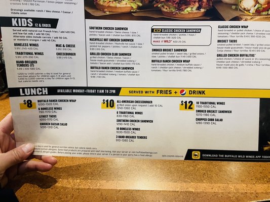 Menu photo 1 Buffalo Wild Wings Chesapeake, VA