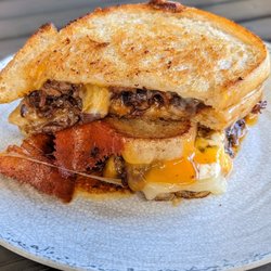 Trolley Barn Fermentory & Food Hall - Smoked Brisket Grilled Cheese | Instagram: @telephonesmoothie