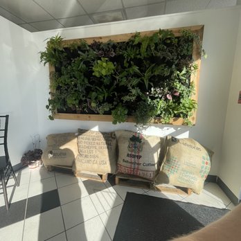 Public House by We Roast - Beautiful wall that sets the mood for the café as soon as you walk in - Coffee & Tea Near Me - Lincoln, Rhode Island Public House by We Roast - Beautiful wall that sets the mood for the café as soon as you walk in - Coffee & Tea Near Me - Lincoln, Rhode Island