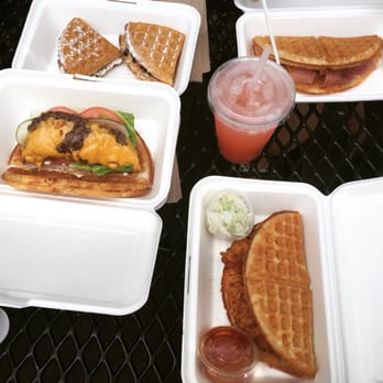 Bruxie - Fried Chicken and Waffle, Prosciutto with Gruyere, Waffle Burger and Smores. - Sandwiches Near Me - Orange, California