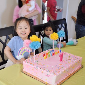 Sheng Kee Bakery - Pink strawberry 1/2-sheet cake, 5-stars! DIY paper pompoms, candles and edible confetti sprinkles, inspired by Pinterest :)! - Bakeries Near Me - Milpitas, California Sheng Kee Bakery - Pink strawberry 1/2-sheet cake, 5-stars! DIY paper pompoms, candles and edible confetti sprinkles, inspired by Pinterest :)! - Bakeries Near Me - Milpitas, California