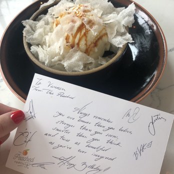 The Peached Tortilla - Happy birthday card with caramel popcorn ice cream - Asian Fusion Near Me - Austin, Texas The Peached Tortilla - Happy birthday card with caramel popcorn ice cream - Asian Fusion Near Me - Austin, Texas
