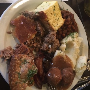 Sucrerie de la Montagne - My plate: mashed potatoes, meal balls in gravy, beans, tourtière, eggs soufflé, etc..... - Canadian (New) Near Me - Rigaud, Quebec Sucrerie de la Montagne - My plate: mashed potatoes, meal balls in gravy, beans, tourtière, eggs soufflé, etc..... - Canadian (New) Near Me - Rigaud, Quebec