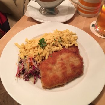 Weib's Brauhaus - The Swabian schnitzel w/ spaetzle - Beer Garden Near Me - Dinkelsbühl, BY Weib's Brauhaus - The Swabian schnitzel w/ spaetzle - Beer Garden Near Me - Dinkelsbühl, BY
