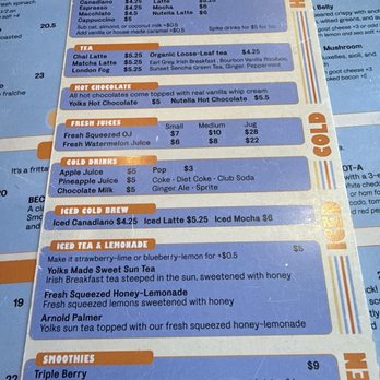 Yolks  - Menu - Breakfast & Brunch Near Me - Vancouver, British Columbia
