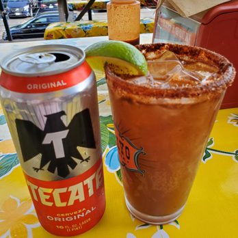 El Rayo Taqueria - michelada with tecate beer - Mexican Near Me - Portland, Maine