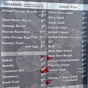 Open Doors Coffeehouse - a menu for a coffeehouse - Coffee & Tea Near Me - Johnson City, Tennessee Open Doors Coffeehouse - a menu for a coffeehouse - Coffee & Tea Near Me - Johnson City, Tennessee