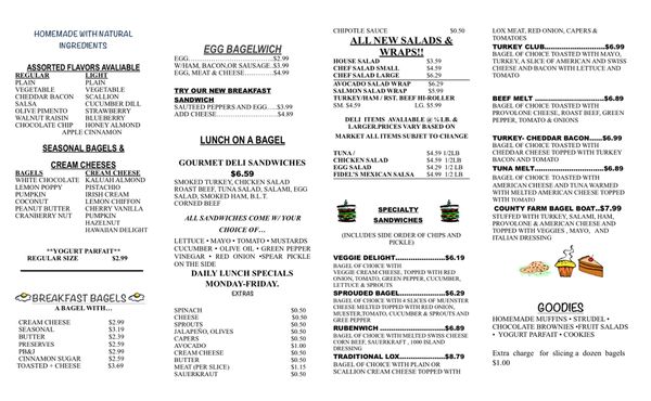 Menu photo 7 County Farm Bagels Winfield, IL