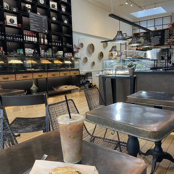 Pi Bakerie - Spinach Croissant and iced coffee - Bakeries Near Me - New York, New York
