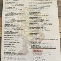 Tiki Tim’s TU - Menu