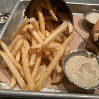 Charred Burger + Bar - Fries with Garlic Aioli - Burgers Near Me - Omaha, Nebraska Charred Burger + Bar - Fries with Garlic Aioli - Burgers Near Me - Omaha, Nebraska