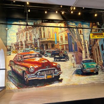Rincon Cubano - Mural behind the stage at Rincon Cubano. - Cuban Near Me - Sarasota, Florida