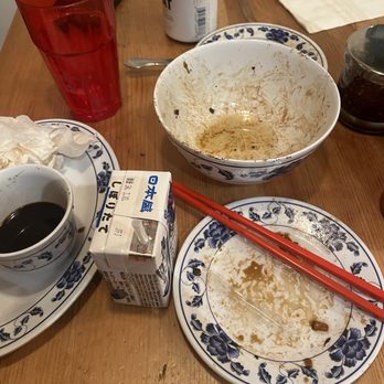 Woon - We were so hungry but these tiny dishes constitute 50 bucks worth of food and drink... and some extra oil - Chinese Near Me - Los Angeles, California