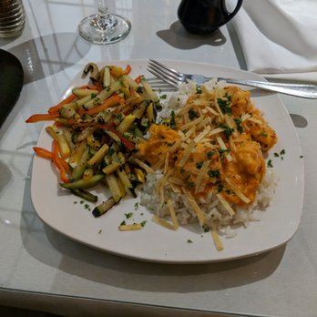 Cafe Bossa Nova - Tuesday special. Shrimp in a curry sauce and sauté vegetables. - Brazilian Near Me - Little Rock, Arkansas Cafe Bossa Nova - Tuesday special. Shrimp in a curry sauce and sauté vegetables. - Brazilian Near Me - Little Rock, Arkansas