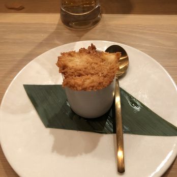 Umi - Best dessert ever; vanilla bean panna cotta with guava jelly and topped with a coconut crisp. - Sushi Bars Near Me - Atlanta, Georgia Umi - Best dessert ever; vanilla bean panna cotta with guava jelly and topped with a coconut crisp. - Sushi Bars Near Me - Atlanta, Georgia