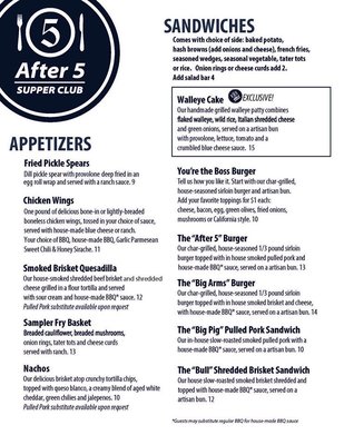 Menu photo 1 After Five Supper Club Madison, MN