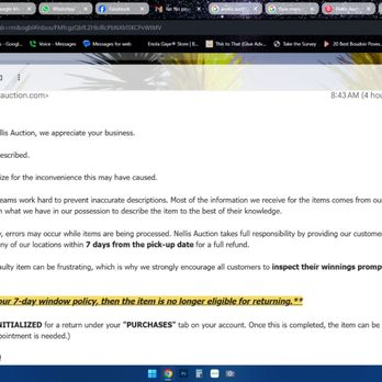 Nellis Auction - This is the email response you receive copy and pasted over and over - Auction Houses Near Me - Phoenix, Arizona