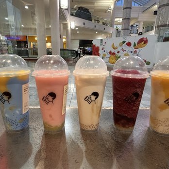 HeyTea - Coconut Mango Blue * Guava Green Grape * Brown Sugar Boba Milk (ran out of boba) * Crisp Grape Boom * Coconut Mango Boom - Coffee & Tea Near Me - San Francisco, California