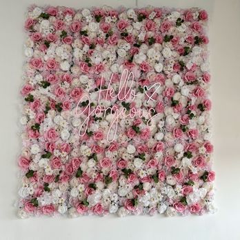 Poke Burrito - a pink and white flower wall - Poke Near Me - Highland Park, Illinois Poke Burrito - a pink and white flower wall - Poke Near Me - Highland Park, Illinois