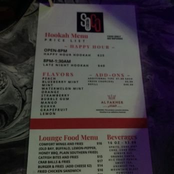 SoCo Lounge - the menu for the restaurant - Southern Near Me - Hampton, Virginia SoCo Lounge - the menu for the restaurant - Southern Near Me - Hampton, Virginia