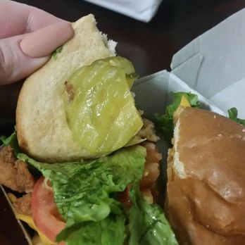 Chick-fil-A - Pickles.... What part of No pickles no cheese was misunderstood?  It's was labeled right.... - Fast Food Near Me - Saint Cloud, Florida