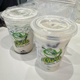pandan + grass jelly and coconut + ube pandan + grass jelly and coconut + ube