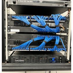 Business network rack installation.