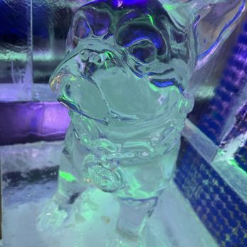 Winter Wonderland - A cute doggy ice sculpture from the Ice Bar! - Amusement Parks Near Me - London, XGL