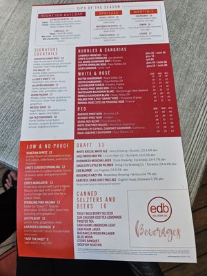 Menu photo 2 E.D.B Burbank, CA