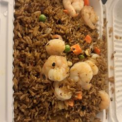 Lucky Bamboo House - Burnt shrimp fried and the taste is off