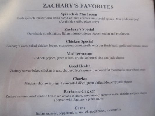 Menu photo 8 Zachary's Chicago Pizza Berkeley, CA Menu photo 8 Zachary's Chicago Pizza Berkeley, CA