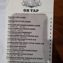 On tap menu