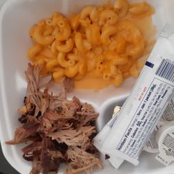 Bobby Q's - Leftover pulled pork and macaroni and cheese