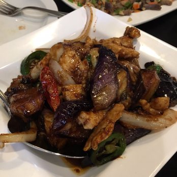 Qi Dumpling Lounge - Eggplant with chicken - Chinese Near Me - Oakland, California Qi Dumpling Lounge - Eggplant with chicken - Chinese Near Me - Oakland, California