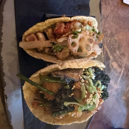 Korean Sticky Mushrooms Taco and Seoul Street Taco Korean Sticky Mushrooms Taco and Seoul Street Taco