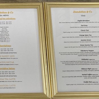 Dandelion & Co - Menu - Coffee & Tea Near Me - Florence, Alabama