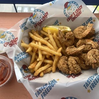 Coop's Crazy Chicken! - Fried Shrimp Basket on Fridays only - Chicken Shop Near Me - Greenville, South Carolina Coop's Crazy Chicken! - Fried Shrimp Basket on Fridays only - Chicken Shop Near Me - Greenville, South Carolina