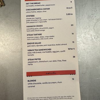 Joe & Vera's - Food menu as of 23 May 2025 - Cocktail Bars Near Me - Savannah, Georgia Joe & Vera's - Food menu as of 23 May 2025 - Cocktail Bars Near Me - Savannah, Georgia