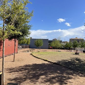 Dripline Brewery - Outside area with corn hole and plenty of benches - Brewpubs Near Me - Albuquerque, New Mexico