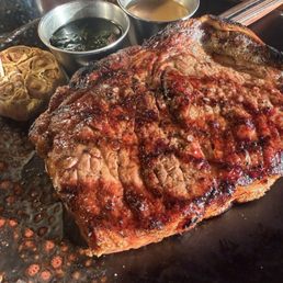 I had the dry aged New York strip with chimmichuri sauce