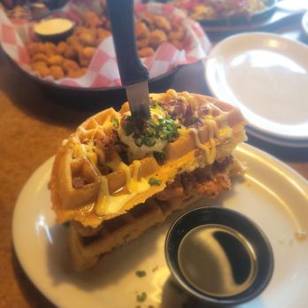 Huckleberry's - Chicken and waffle stack - Breakfast & Brunch Near Me - Fairfield, California Huckleberry's - Chicken and waffle stack - Breakfast & Brunch Near Me - Fairfield, California