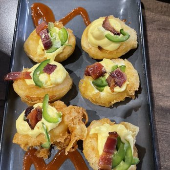 Ruhe152 - Wasabi deviled eggs - don't miss this. A definite palate pleaser! - New American Near Me - Nappanee, Indiana