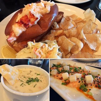 Row 34 - Seaport - Salmon Crudo, Clam Chowder, and Warm Buttered Lobster Roll. - New American Near Me - Boston, Massachusetts Row 34 - Seaport - Salmon Crudo, Clam Chowder, and Warm Buttered Lobster Roll. - New American Near Me - Boston, Massachusetts