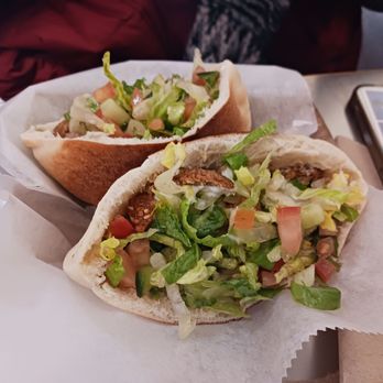 Saj Grill - Falafel Sandwich- falafel, salad, tahini, hummus in pita. Filling and fresh. - Mediterranean Near Me - Coralville, Iowa Saj Grill - Falafel Sandwich- falafel, salad, tahini, hummus in pita. Filling and fresh. - Mediterranean Near Me - Coralville, Iowa