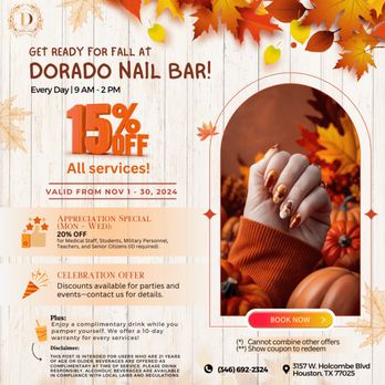 Dorado Nail Bar - Houston - Happy hours - Nail Salons Near Me - Houston, Texas Dorado Nail Bar - Houston - Happy hours - Nail Salons Near Me - Houston, Texas